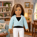 Aqua Blue V-neck Sweater | Fits Most 18" Girl Dolls | 18 Inch Doll Clothes