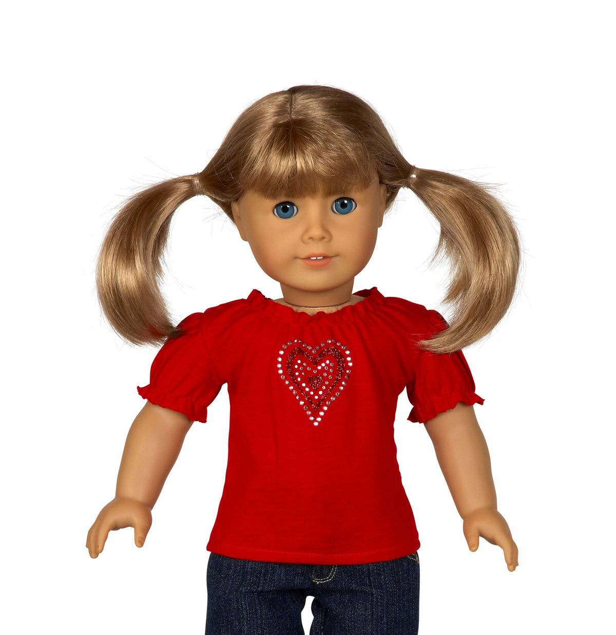 Rhinestone Hearts T-shirt | Fits Most 18" Girl Dolls | 18 Inch Doll Clothes