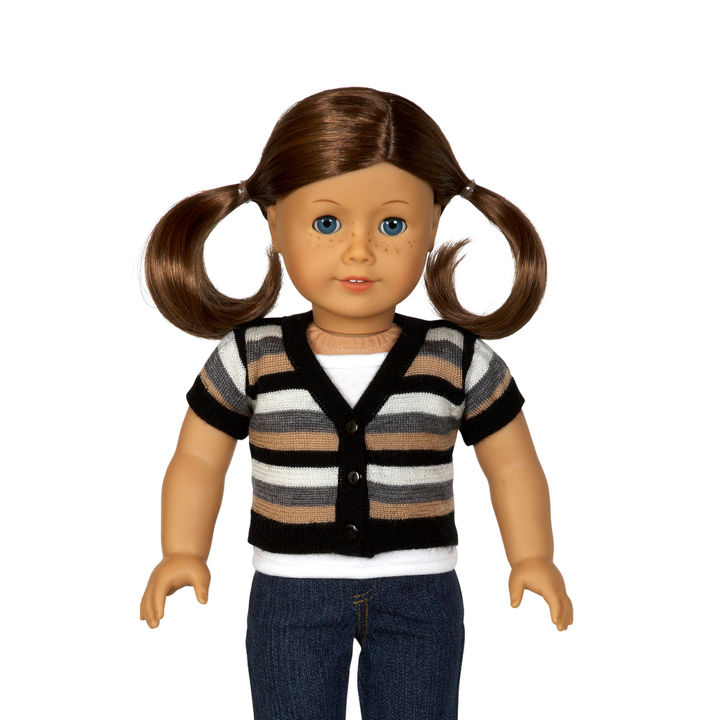 Black Gold and Silver Stripe Sweater | Fits Most 18" Girl Dolls | 18 Inch Doll