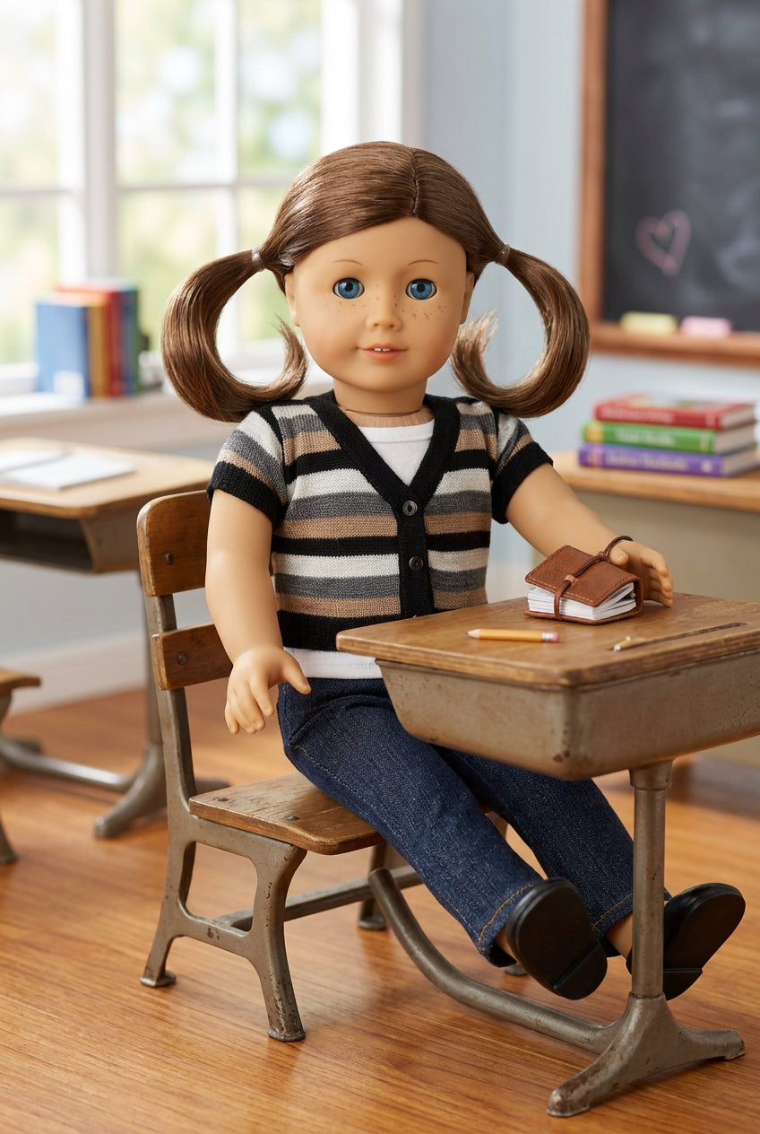 Black Gold and Silver Stripe Sweater | Fits Most 18" Girl Dolls | 18 Inch Doll