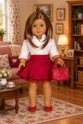Lace Trim Ruffle Red Skirt Only | Fits Most 18" Girl Dolls | 18 Inch Doll Clothes