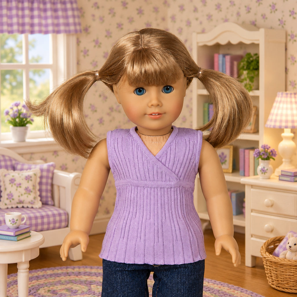 Lilac Sleeveless Knit Top | Fits Most 18" Girl Dolls | 18 Inch Doll Clothes