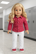 Red Blouse with White Pants | Fits Most 18" Girl Dolls | 18 Inch Doll Clothes