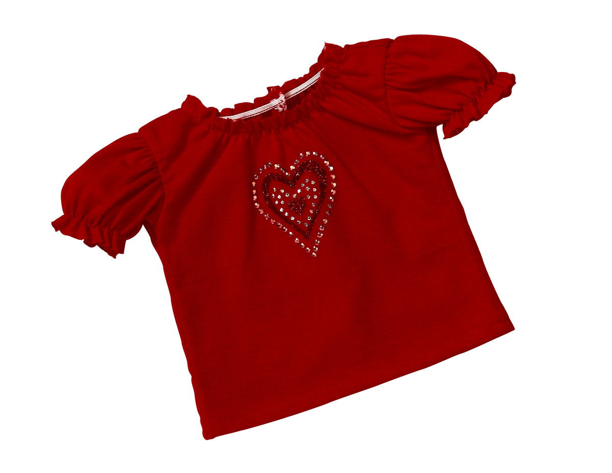 Rhinestone Hearts T-shirt | Fits Most 18" Girl Dolls | 18 Inch Doll Clothes