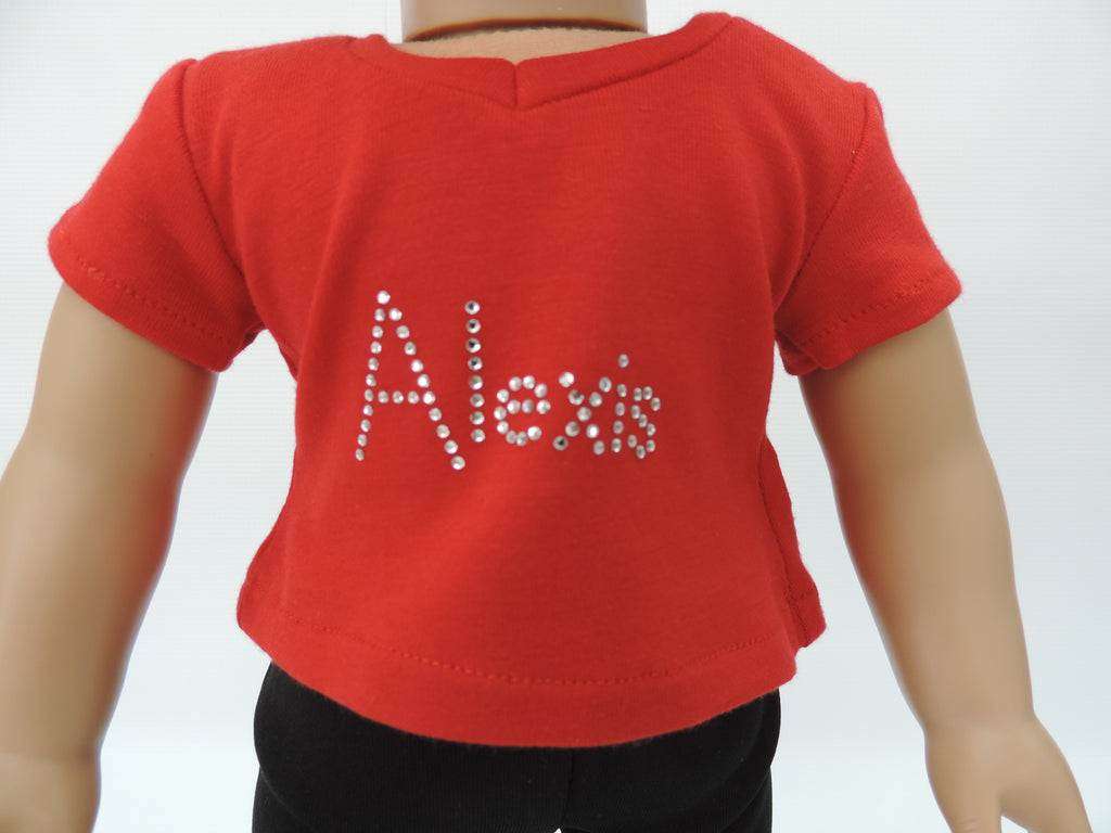 Rhinestone Name T-Shirt | Fits Most 18" Dolls | 18 Inch Doll Clothes