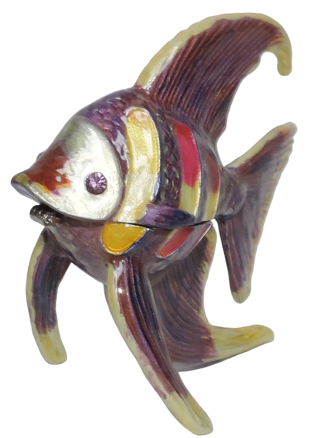 Purple and Yellow Angelfish Trinket Box