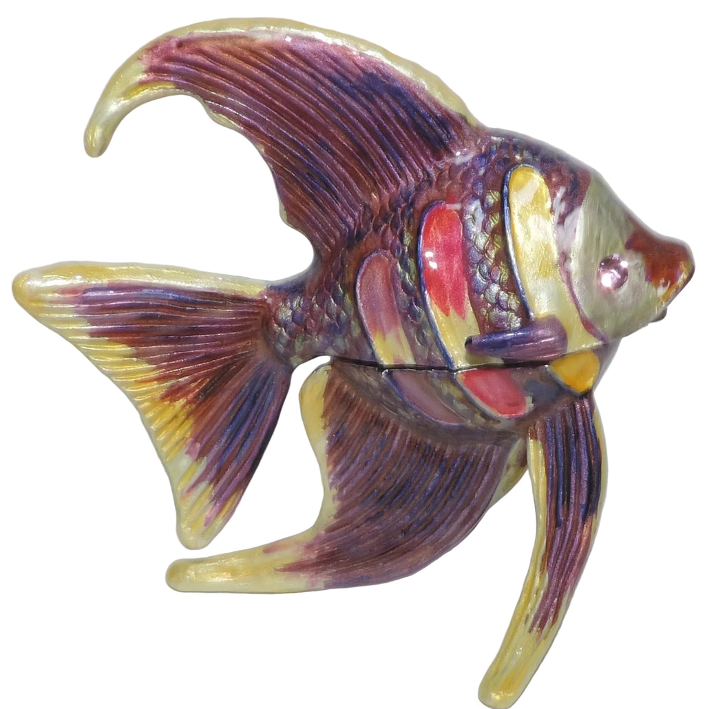 Purple and Yellow Angelfish Trinket Box