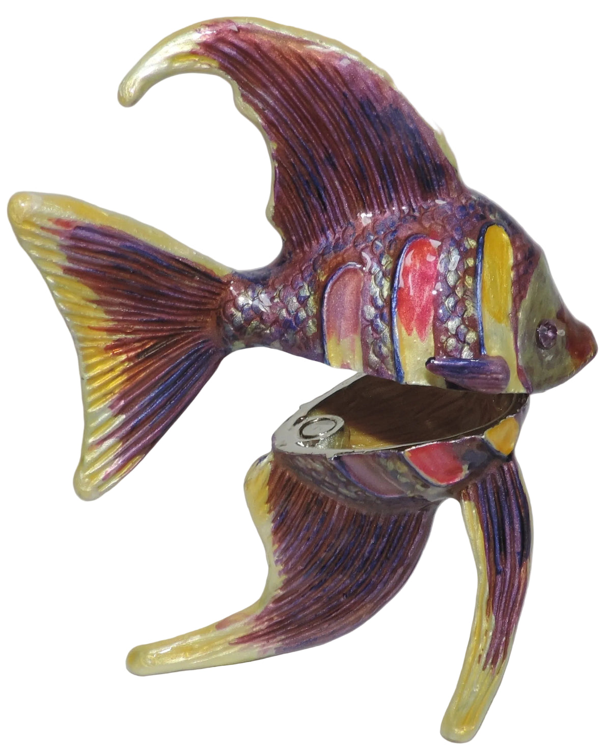 Purple and Yellow Angelfish Trinket Box