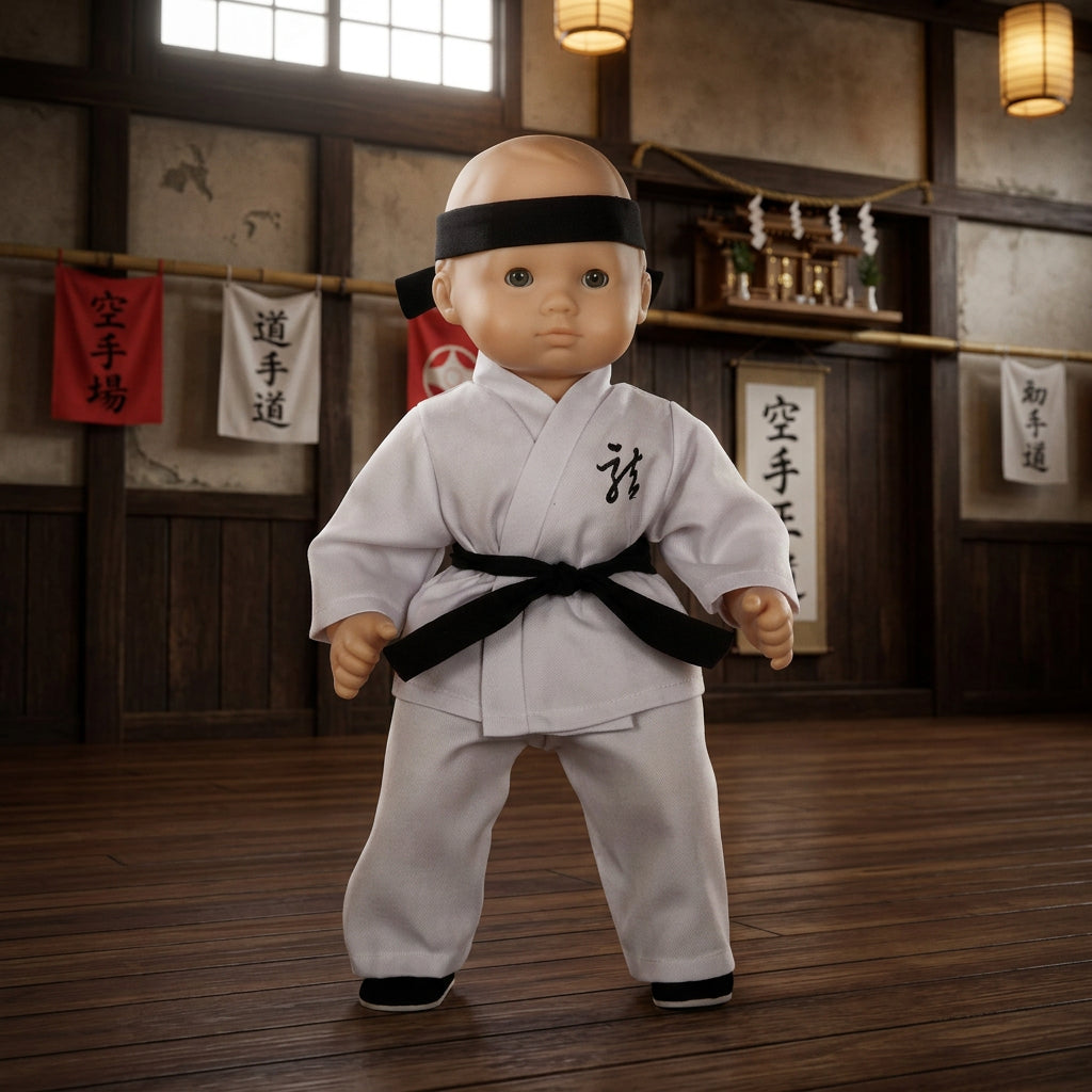 Karate Outfit | Fits Most 15" Baby Dolls | 15 Inch Doll Clothes