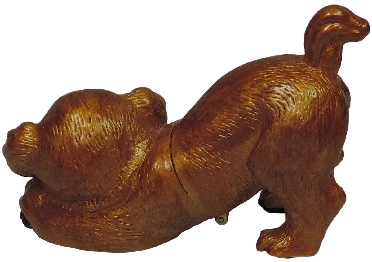 Playful Puppy with Flower Trinket Box