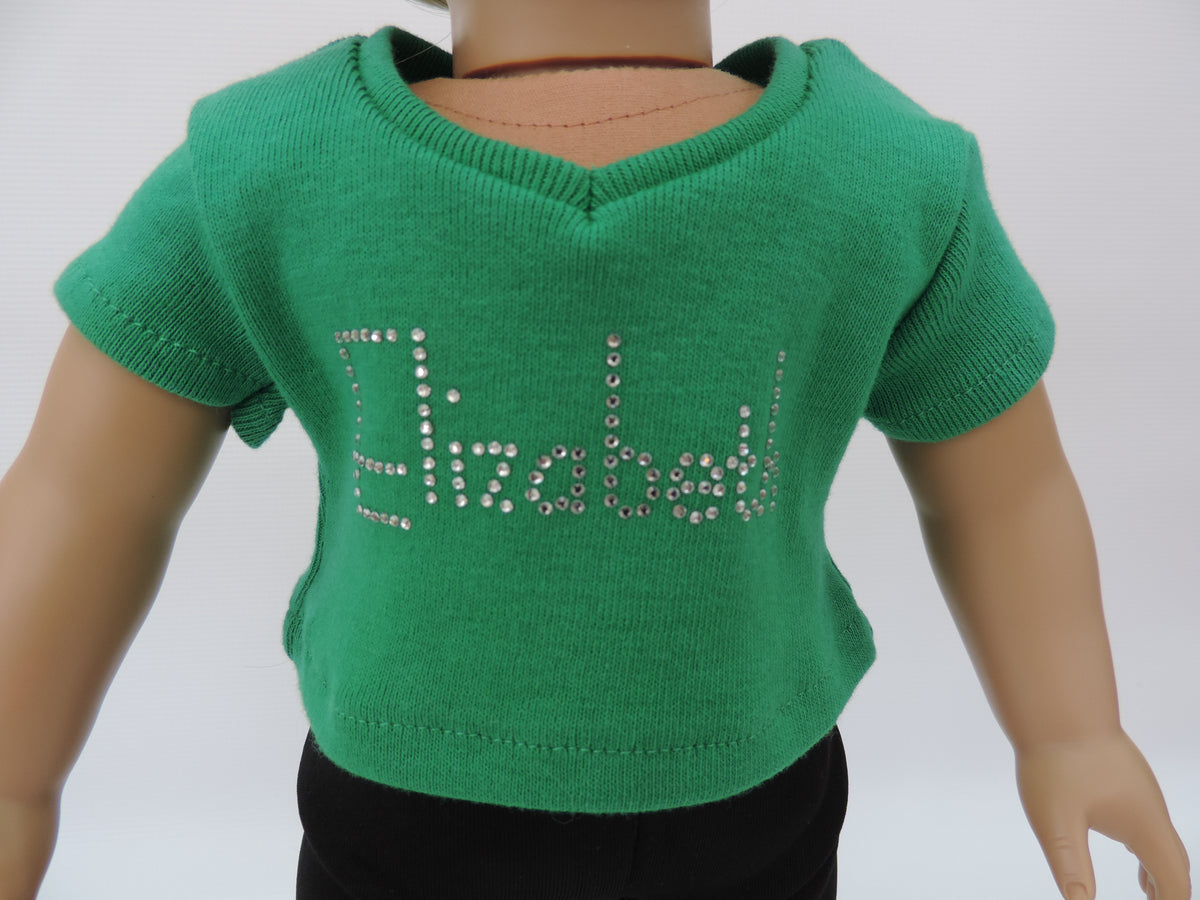 Rhinestone Name T-Shirt | Fits Most 18" Dolls | 18 Inch Doll Clothes