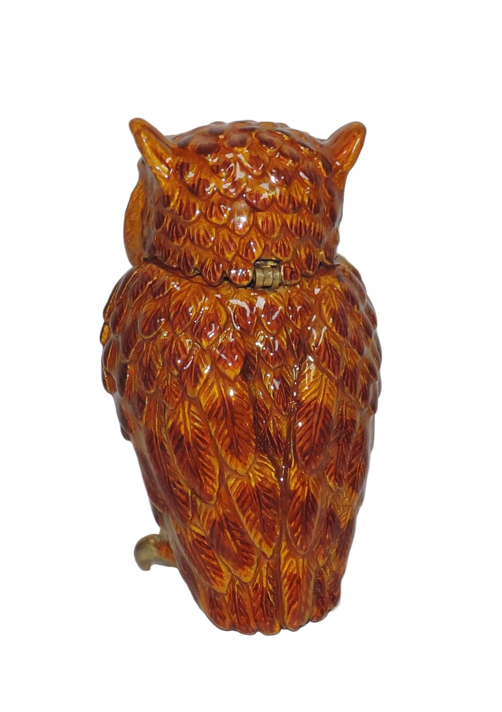 Amber Owl with Jeweled Accents Trinket Box
