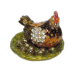 Hen Sitting on Eggs Trinket Box
