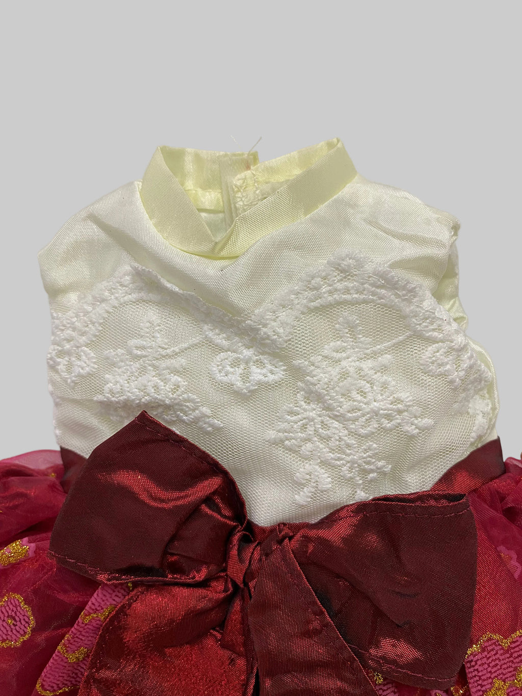 Red & White Holiday Gown with Shoes | Fits Most 18" Dolls | 18 Inch Doll Clothes
