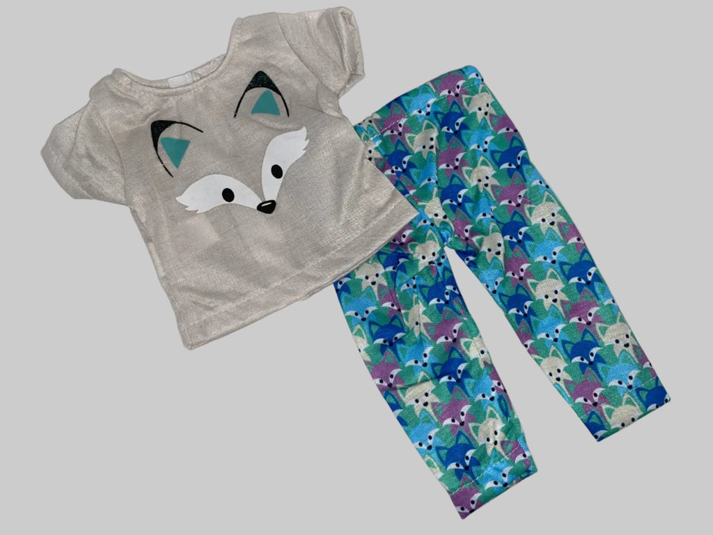 Aqua Fox Print Pants Set | Fits Most 18" Girl Dolls | 18 Inch Doll Clothes