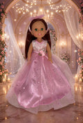 14.5" Pink Glitter Ballgown w/ Headband | 14.5" Clothes | 14.5 in Slim Body Doll