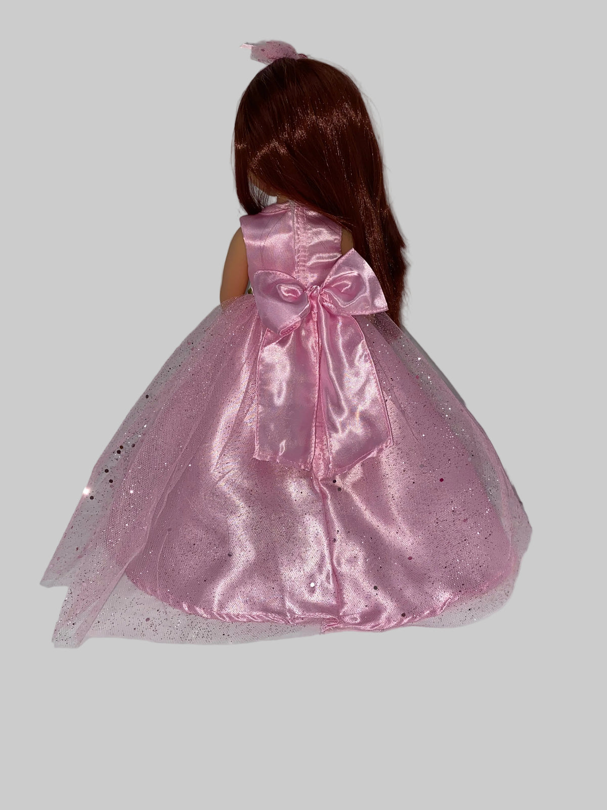 14.5" Pink Glitter Ballgown w/ Headband | 14.5" Clothes | 14.5 in Slim Body Doll