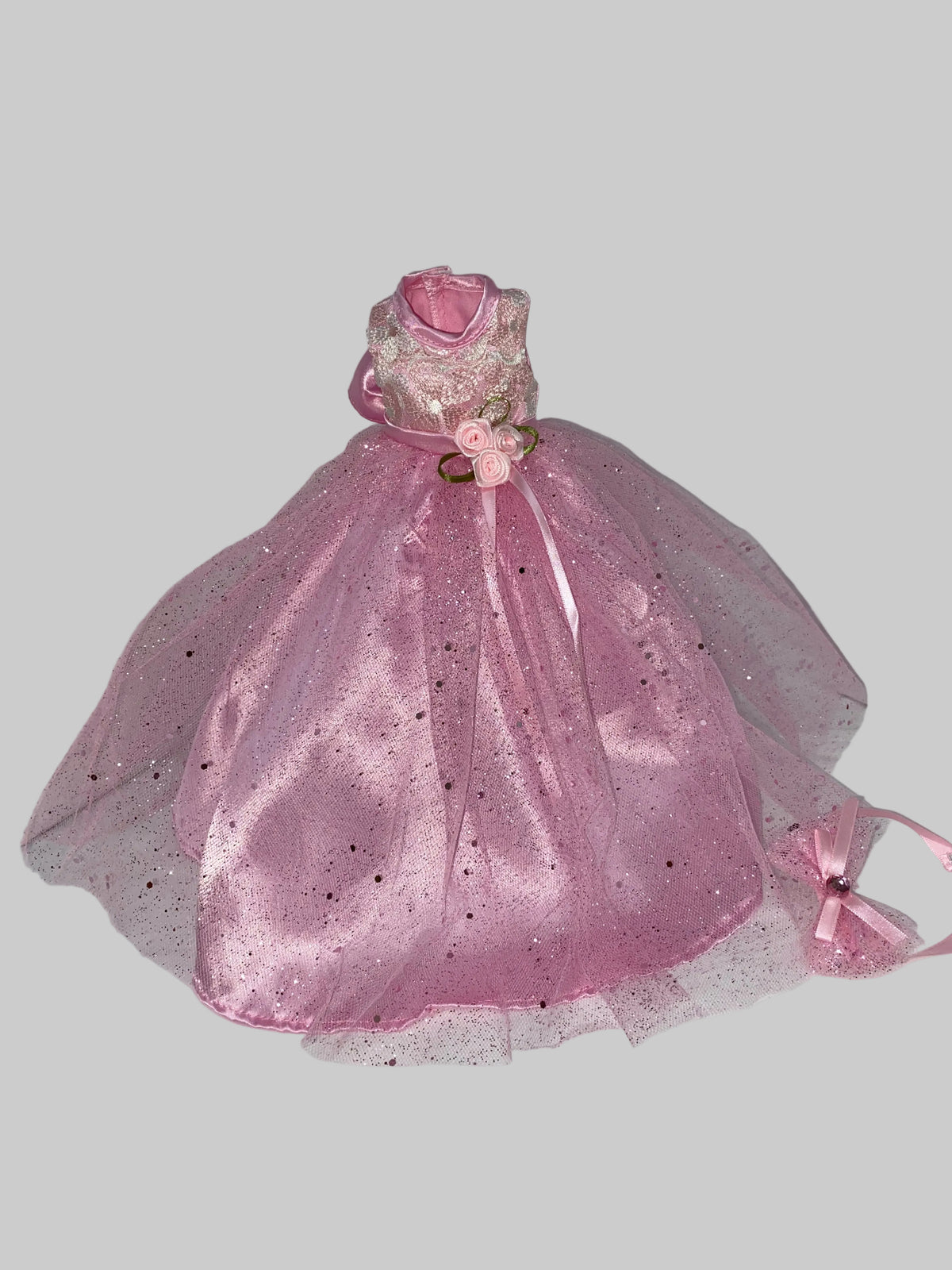 14.5" Pink Glitter Ballgown w/ Headband | 14.5" Clothes | 14.5 in Slim Body Doll