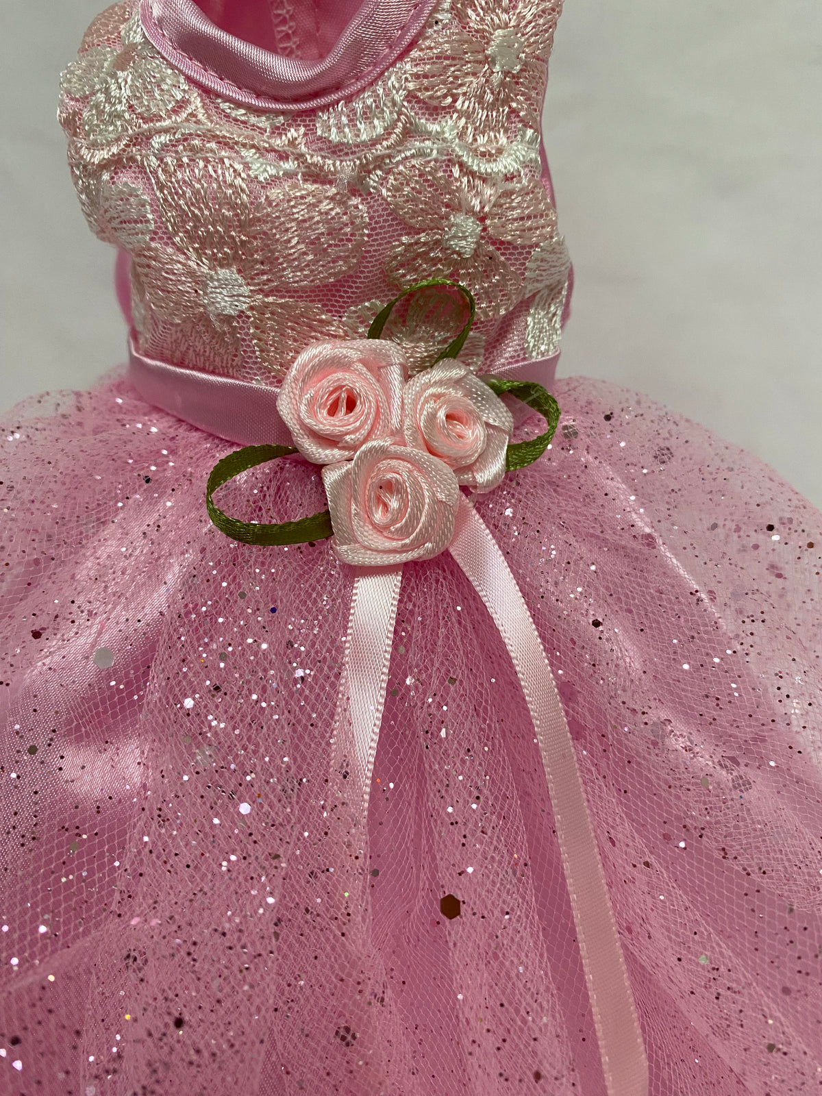 14.5" Pink Glitter Ballgown w/ Headband | 14.5" Clothes | 14.5 in Slim Body Doll