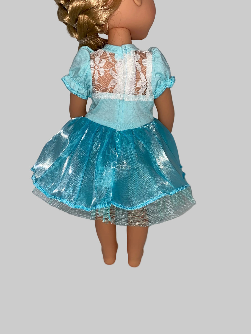 14.5" Aqua Sparkle Snowflake Dress | 14.5" Doll Clothes | Fits 14.5 in Slim Body