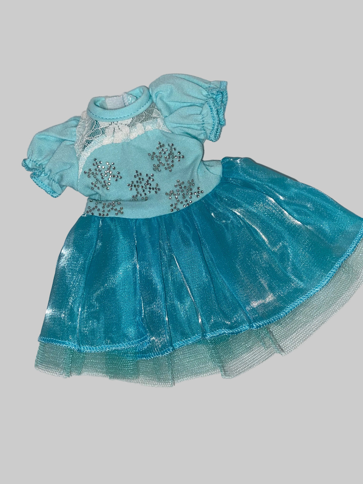 14.5" Aqua Sparkle Snowflake Dress | 14.5" Doll Clothes | Fits 14.5 in Slim Body