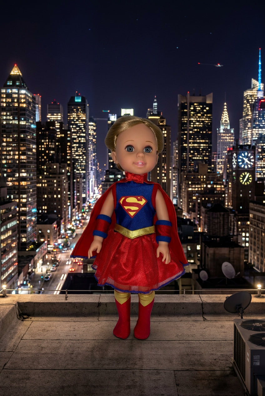 14.5" Super Girl Costume Set | 14.5" Doll | Fits 14.5 in Slim Dolls
