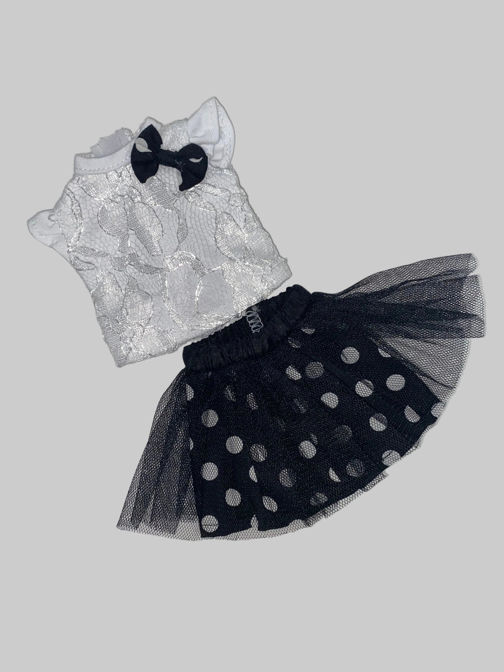 14.5" Black and White Polka Dot Skirt Set | 14.5" Doll | Fits 14.5 in Slim Dolls