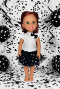 14.5" Black and White Polka Dot Skirt Set | 14.5" Doll | Fits 14.5 in Slim Dolls