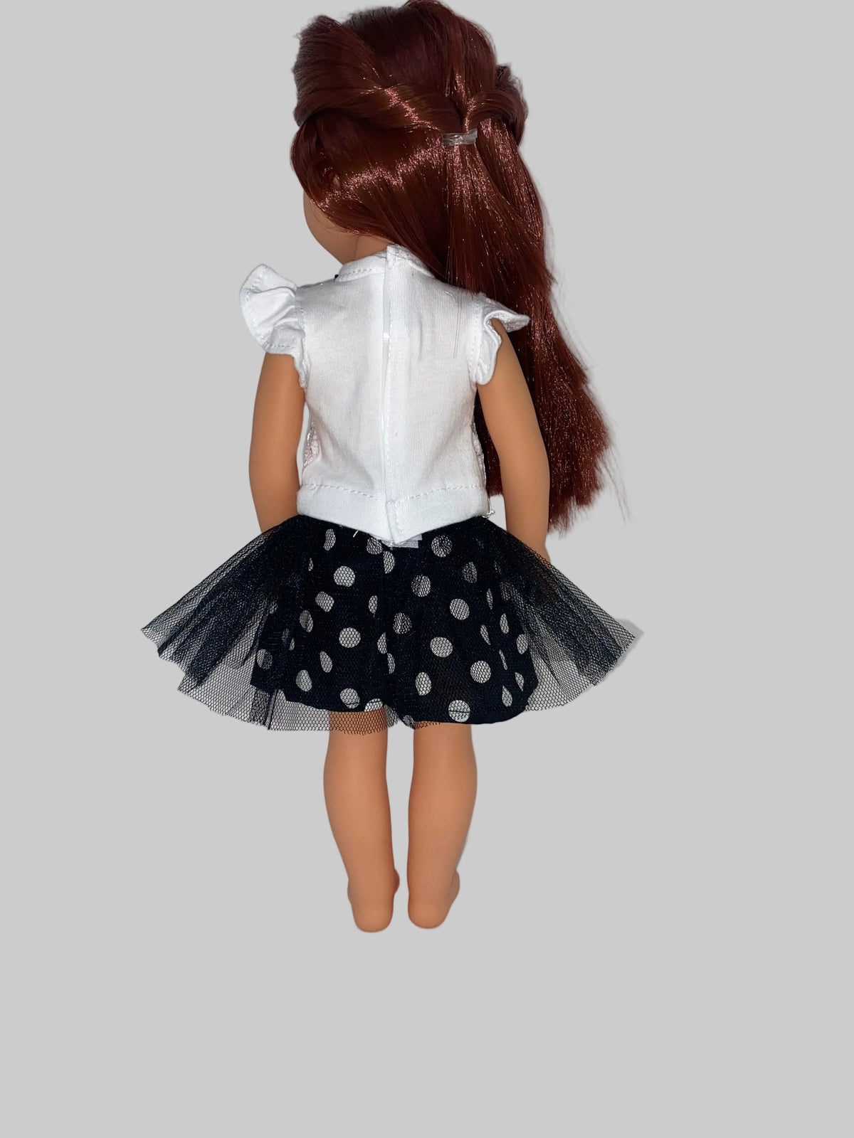14.5" Black and White Polka Dot Skirt Set | 14.5" Doll | Fits 14.5 in Slim Dolls