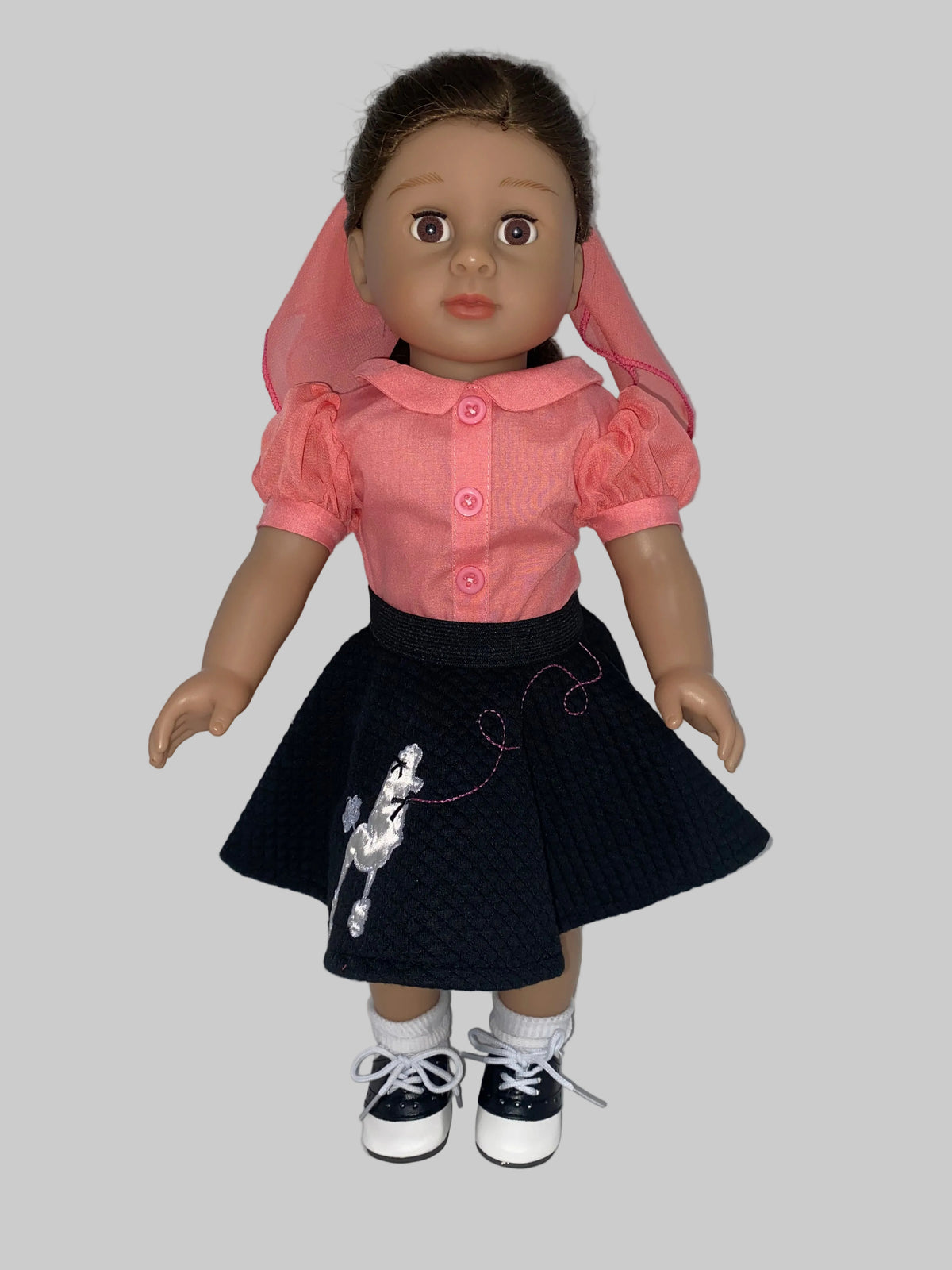 50s Poodle Skirt Set with Shoes | Fits Most 18" Girl Dolls | Doll Clothes