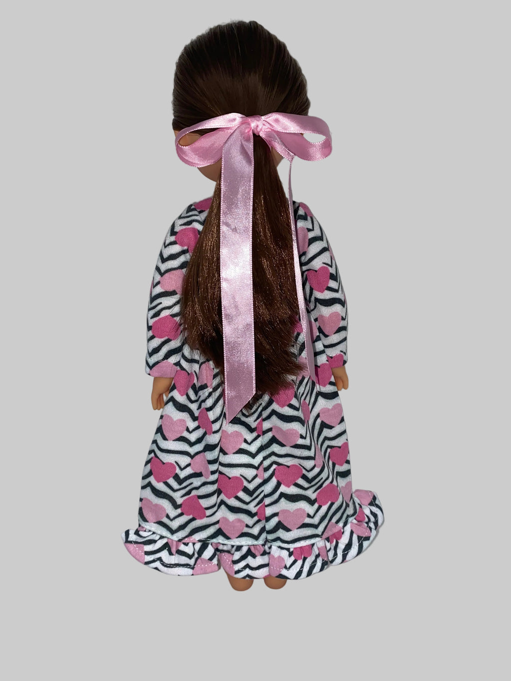 14.5" Zebra Hearts Print Nightgown | 14.5" Dolls | Fits 14.5 in Slim Body Dolls