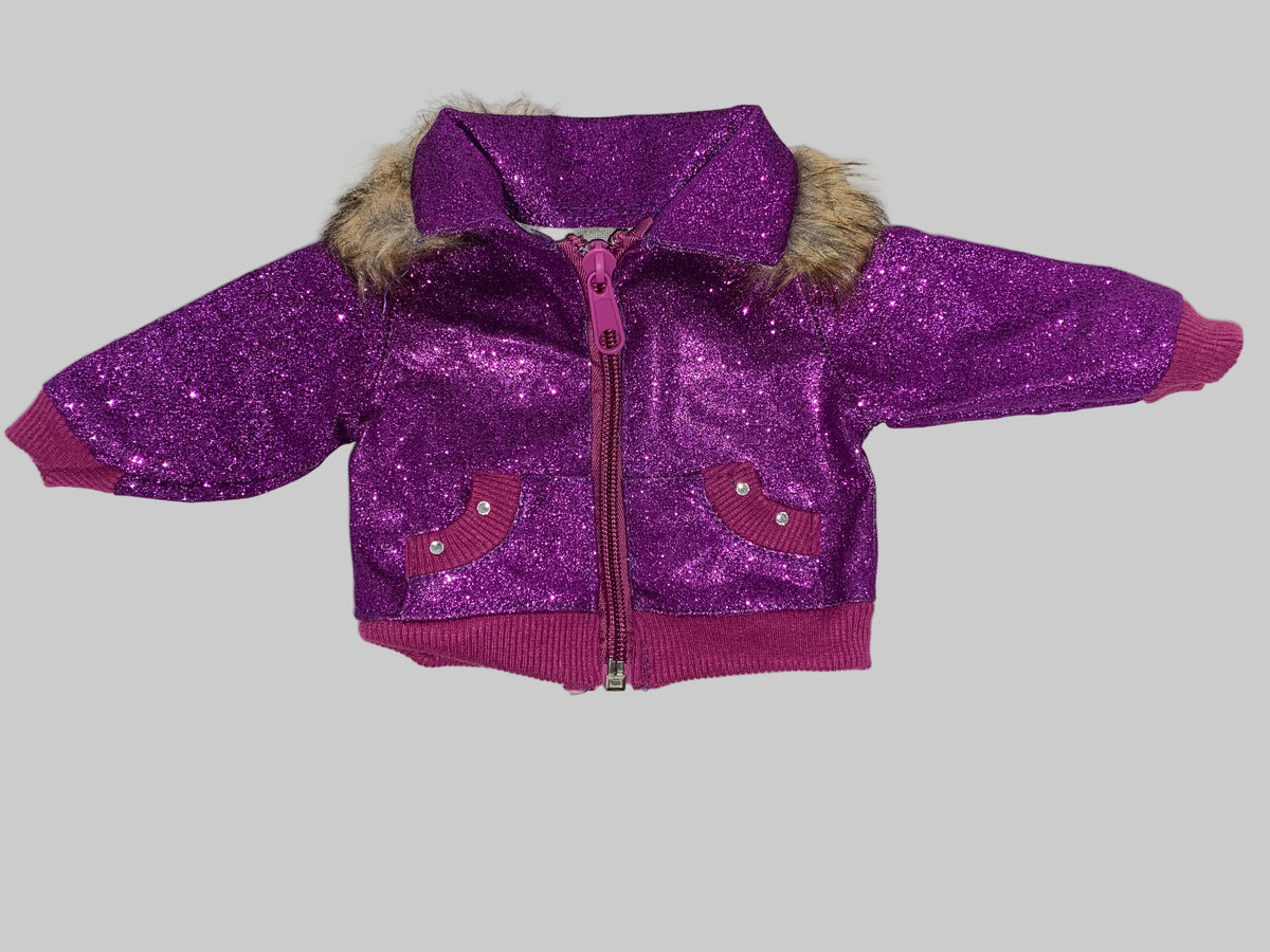 Purple Glitter Jacket | Fits Most 18" Girl Dolls | Doll Clothes
