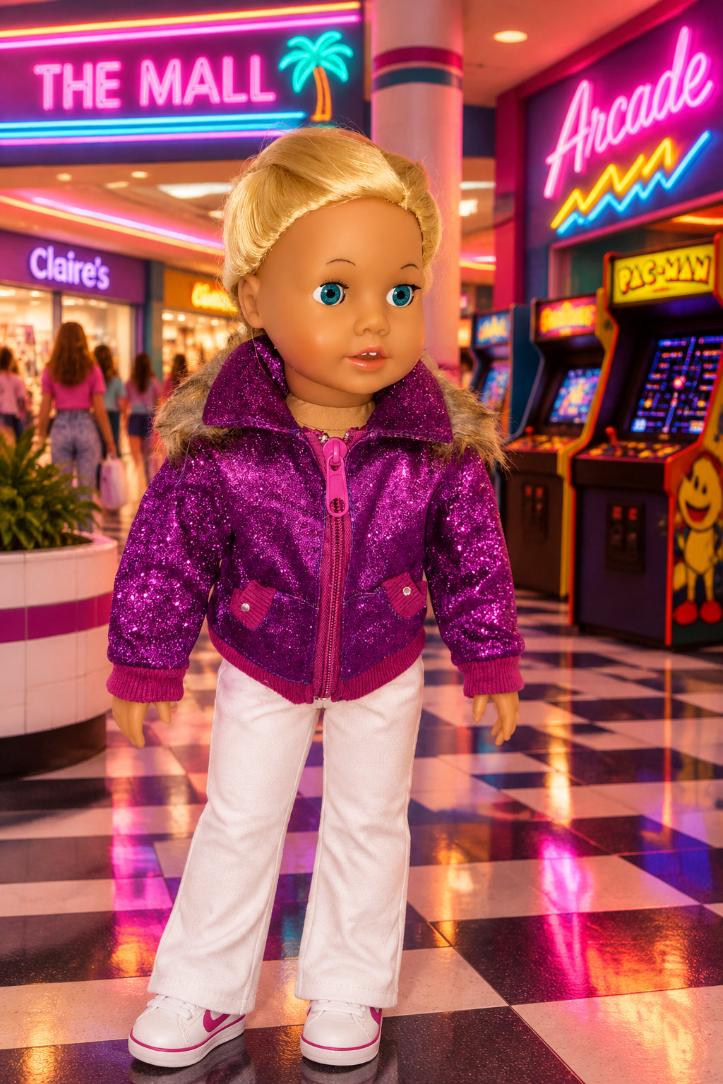 Purple Glitter Jacket | Fits Most 18" Girl Dolls | Doll Clothes
