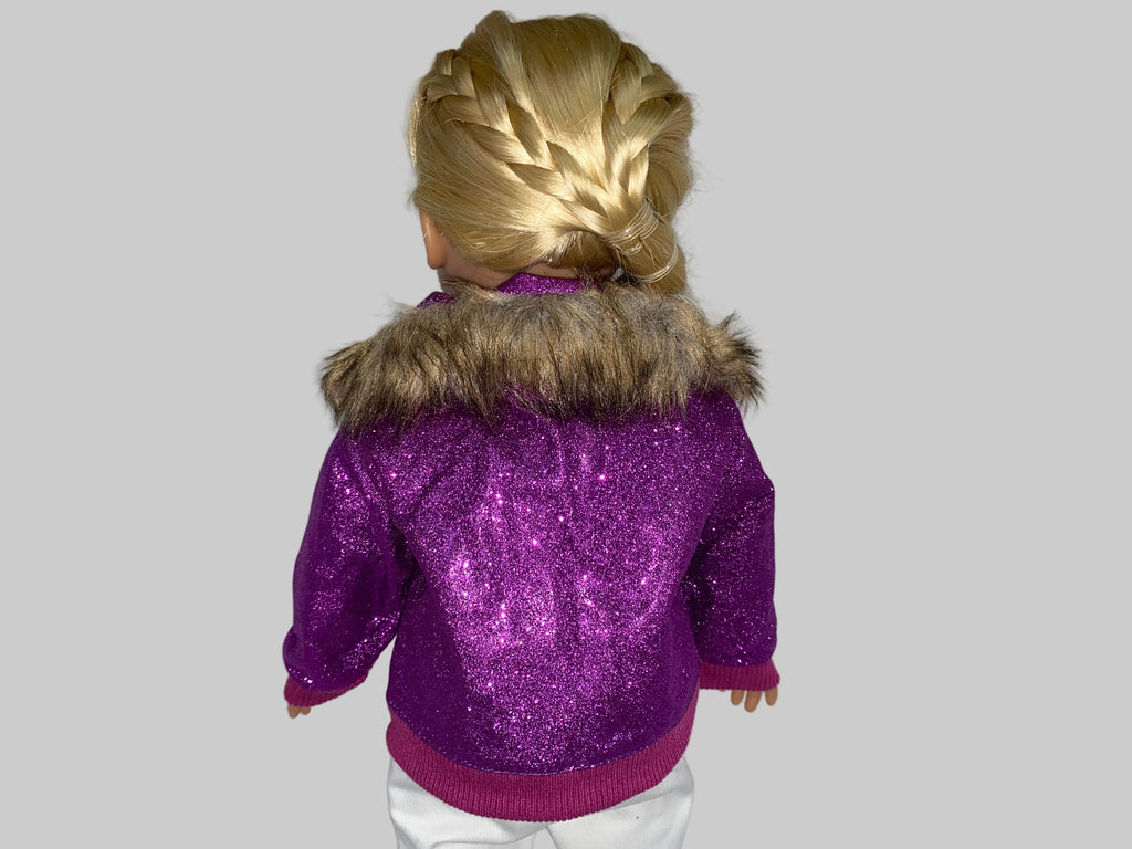Purple Glitter Jacket | Fits Most 18" Girl Dolls | Doll Clothes