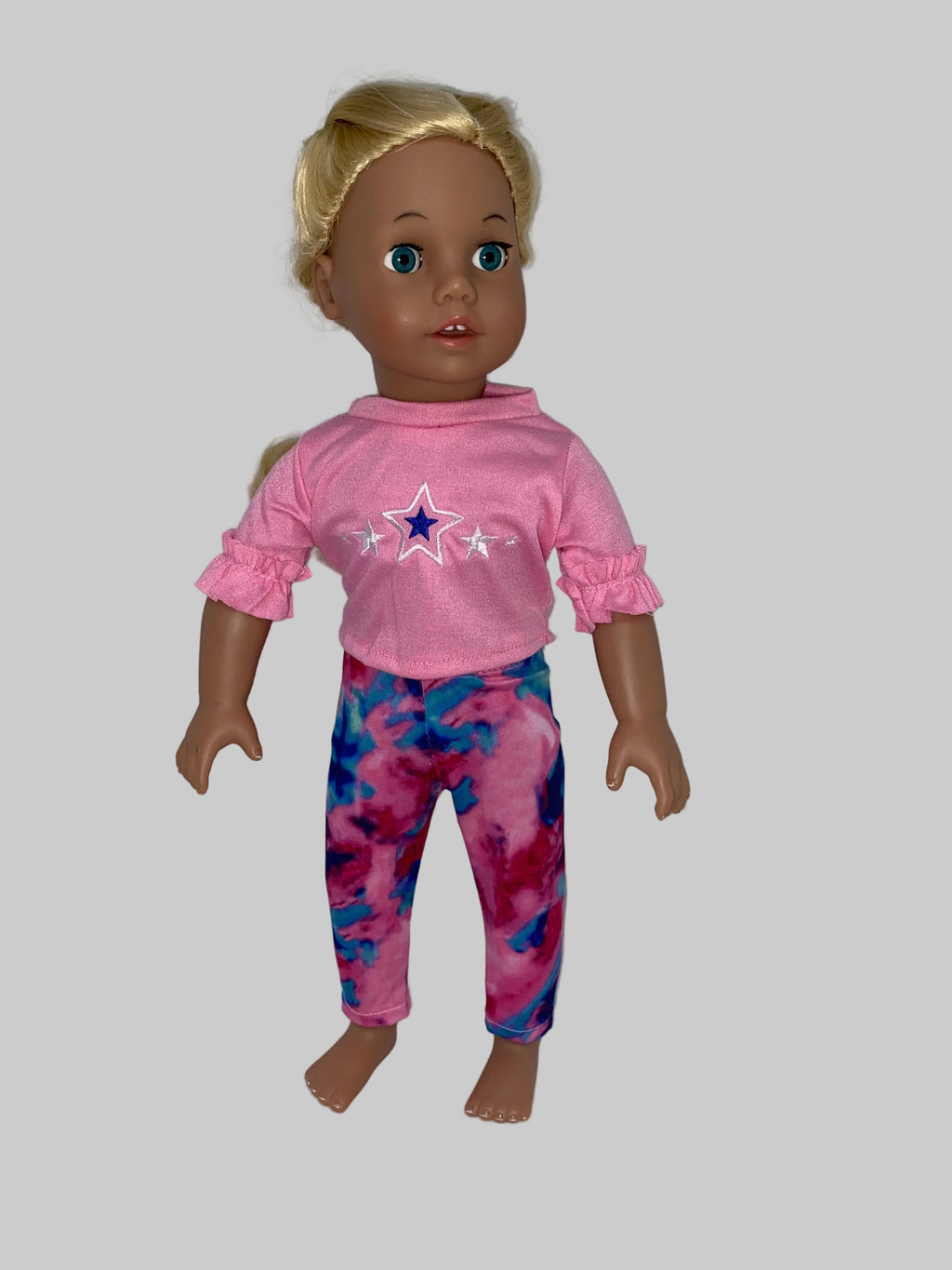 Pink and Blue Stars Pants Set | Fits Most 18" Dolls | 18 Inch Doll Clothes