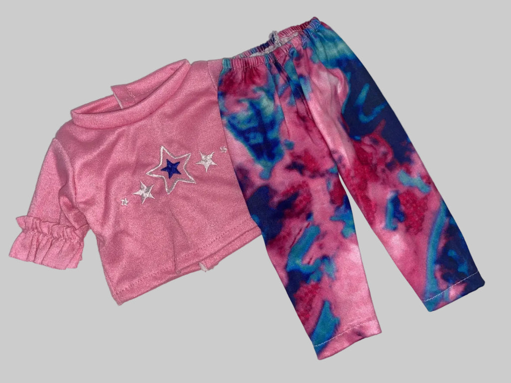 Pink and Blue Stars Pants Set | Fits Most 18" Dolls | 18 Inch Doll Clothes