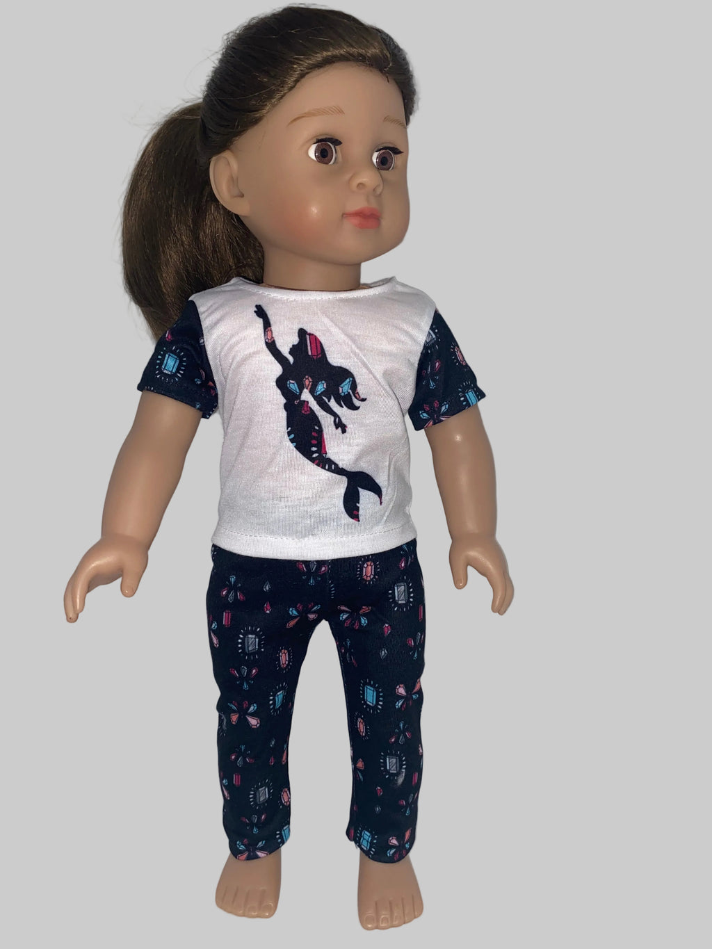 Jewel Print Mermaid Pants Set | Fits Most 18" Dolls | 18 Inch Doll Clothes