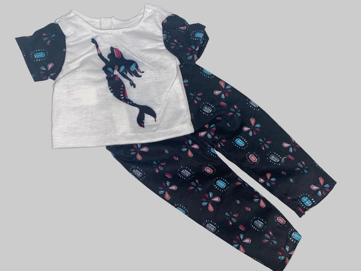 Jewel Print Mermaid Pants Set | Fits Most 18" Dolls | 18 Inch Doll Clothes