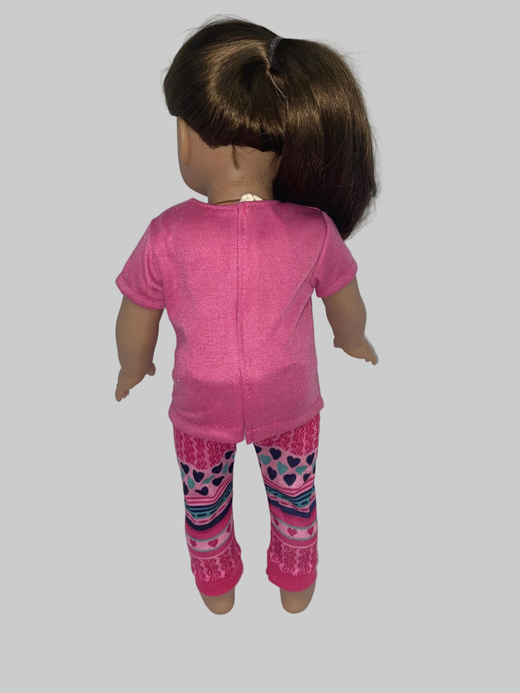 Pink Hearts Glitter Pants Set | Fits Most 18" Girl Dolls | 18 Inch Doll Clothes