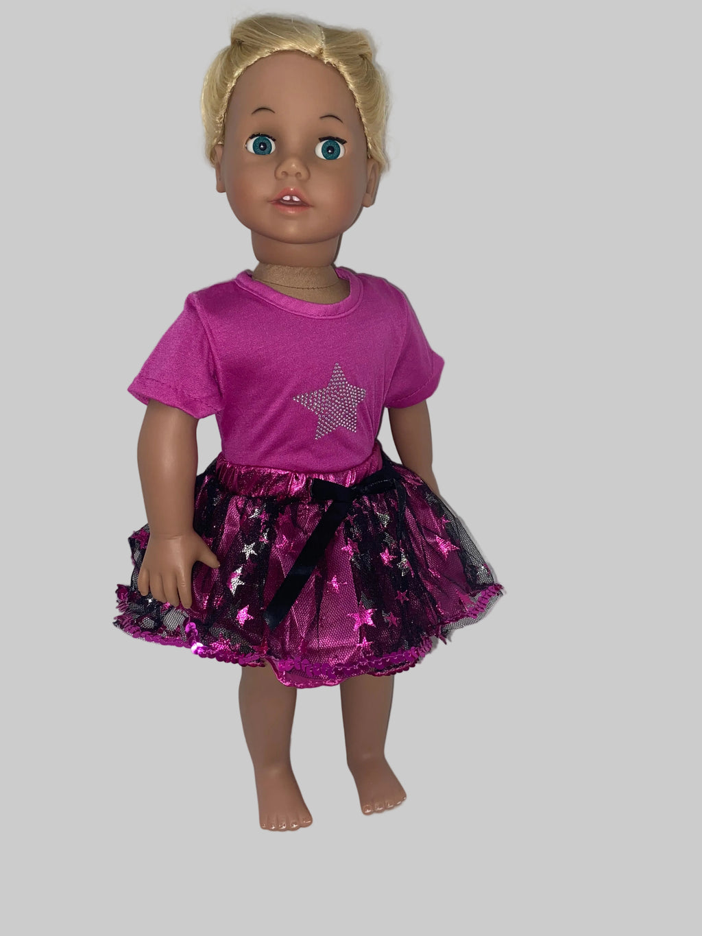 Magenta Super Star Tutu Set | Fits Most 18" Dolls | 18 Inch Doll Clothes