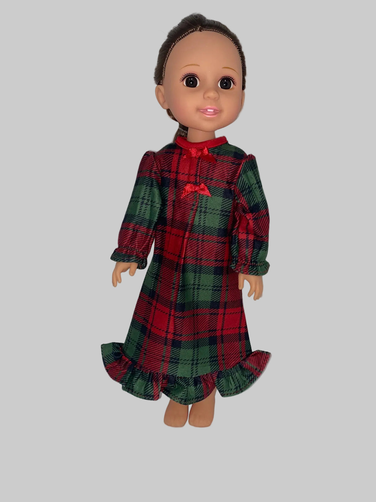 14.5" Plaid Flannel Nightgown | 14.5" Doll Clothes | Fits 14.5 in Slim Body Doll