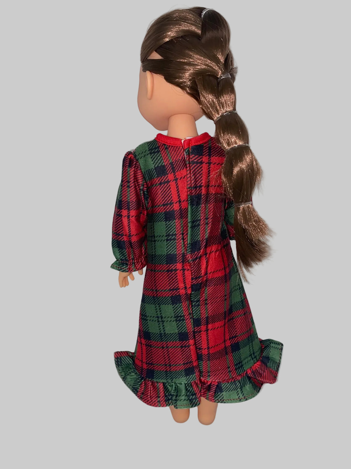 14.5" Plaid Flannel Nightgown | 14.5" Doll Clothes | Fits 14.5 in Slim Body Doll
