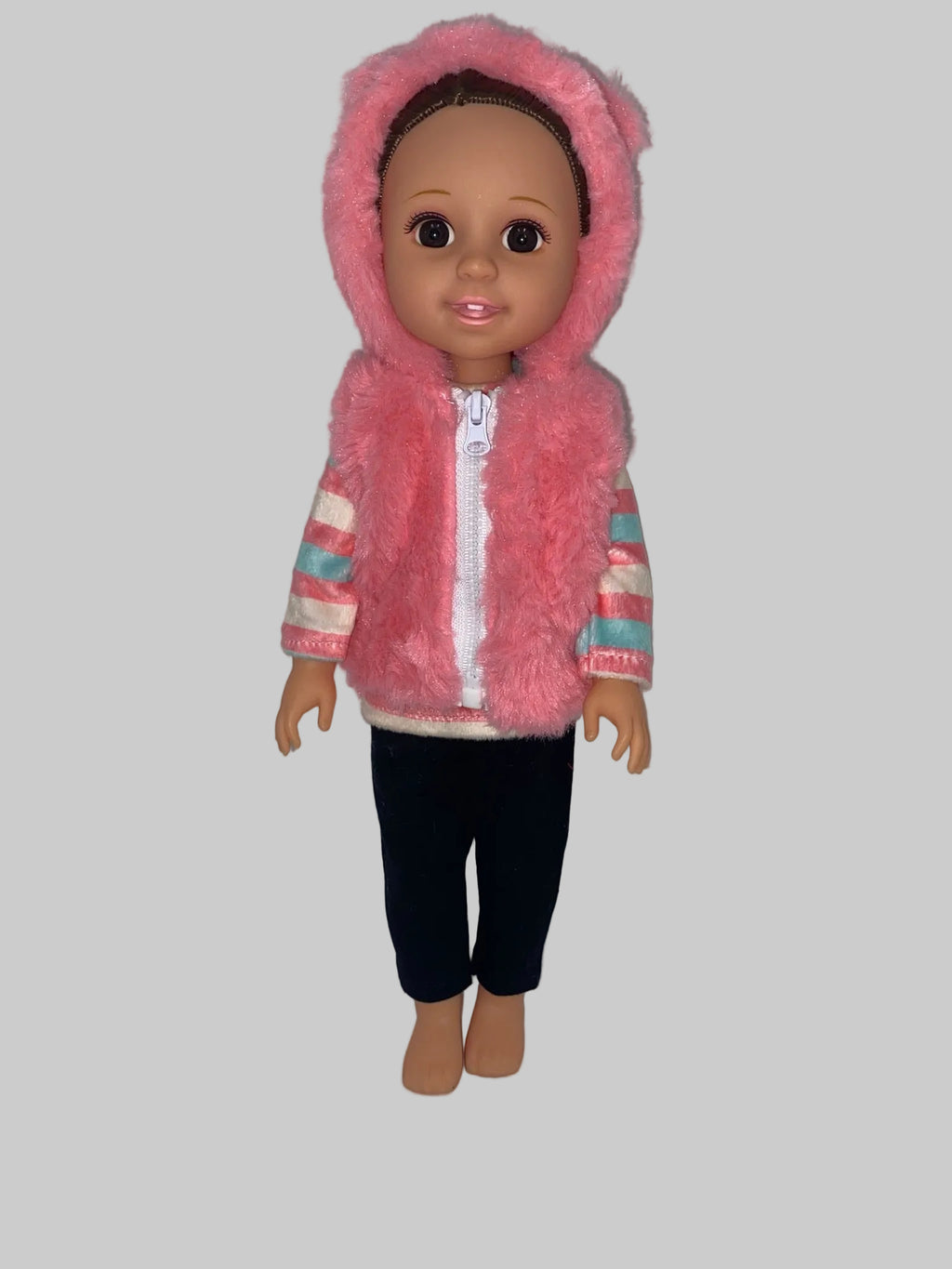 14.5 Pink Faux Fur Pants Set | 14.5" Doll Clothes | Fits 14.5in Slim Body