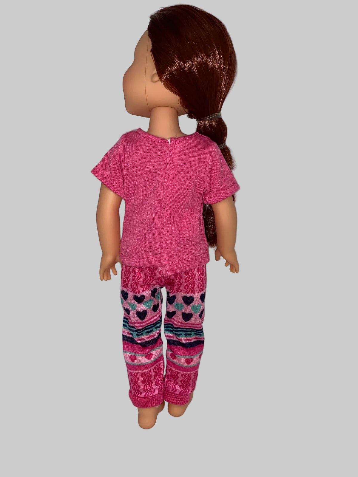 14.5" Pink Glitter Heart Pants Set  | 14.5" Doll Clothes | Fits 14.5in Slim Body