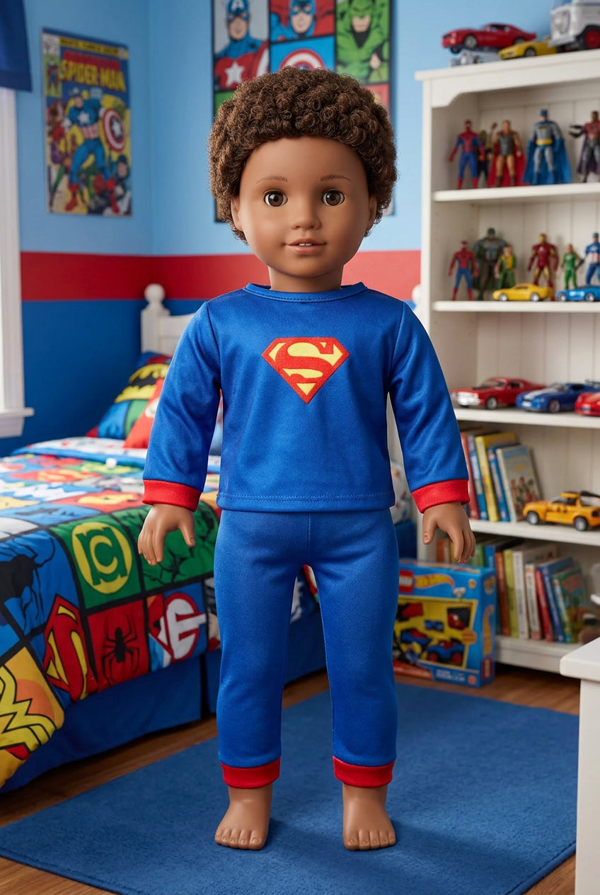 Boys Superhero Pajamas Set | Fits Most 18" Girl Dolls | 18 Inch Doll Clothes
