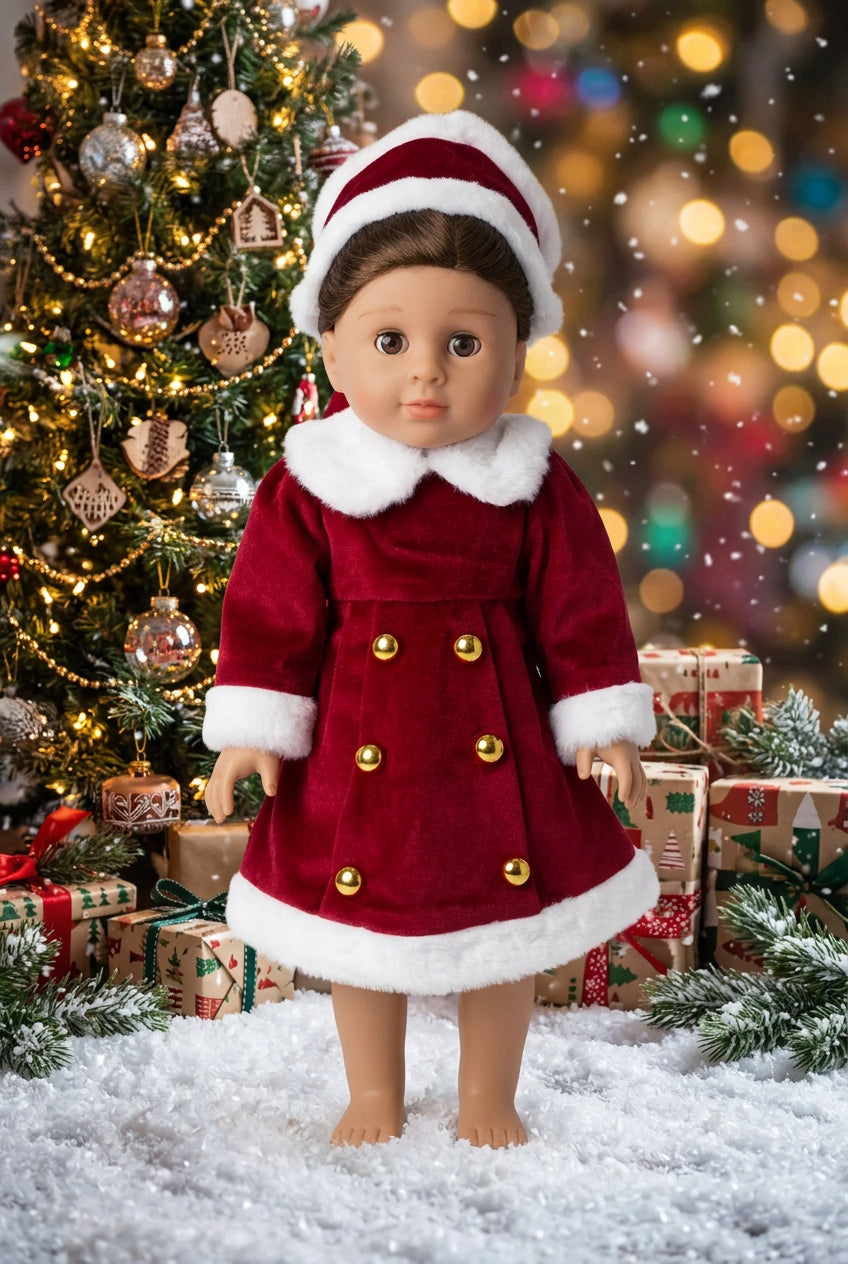 Classic Red Coat Dress Set | Fits Most 18" Dolls | 18 Inch Doll Clothes