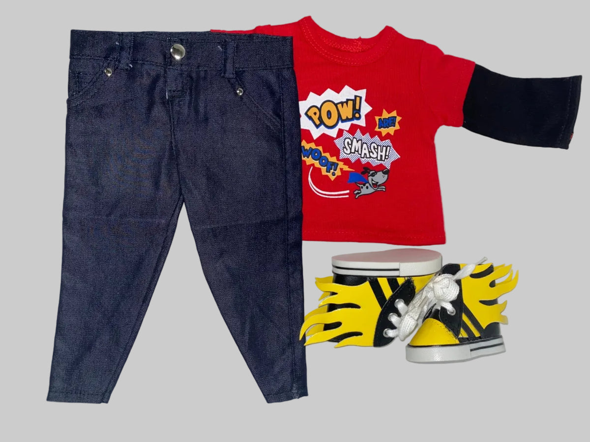 18" Boys Superhero Pants Set | Fits Most 18" Dolls | 18 Inch Doll Clothes