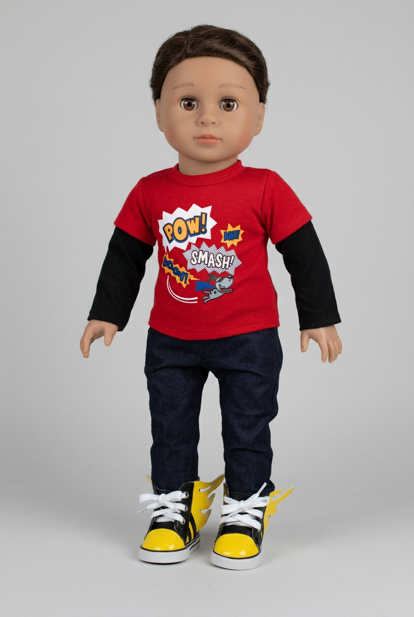 18" Boys Superhero Pants Set | Fits Most 18" Dolls | 18 Inch Doll Clothes