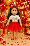 Happy Birthday Outfit with Shoes | Fits Most 18" Dolls | 18 Inch Doll Clothes