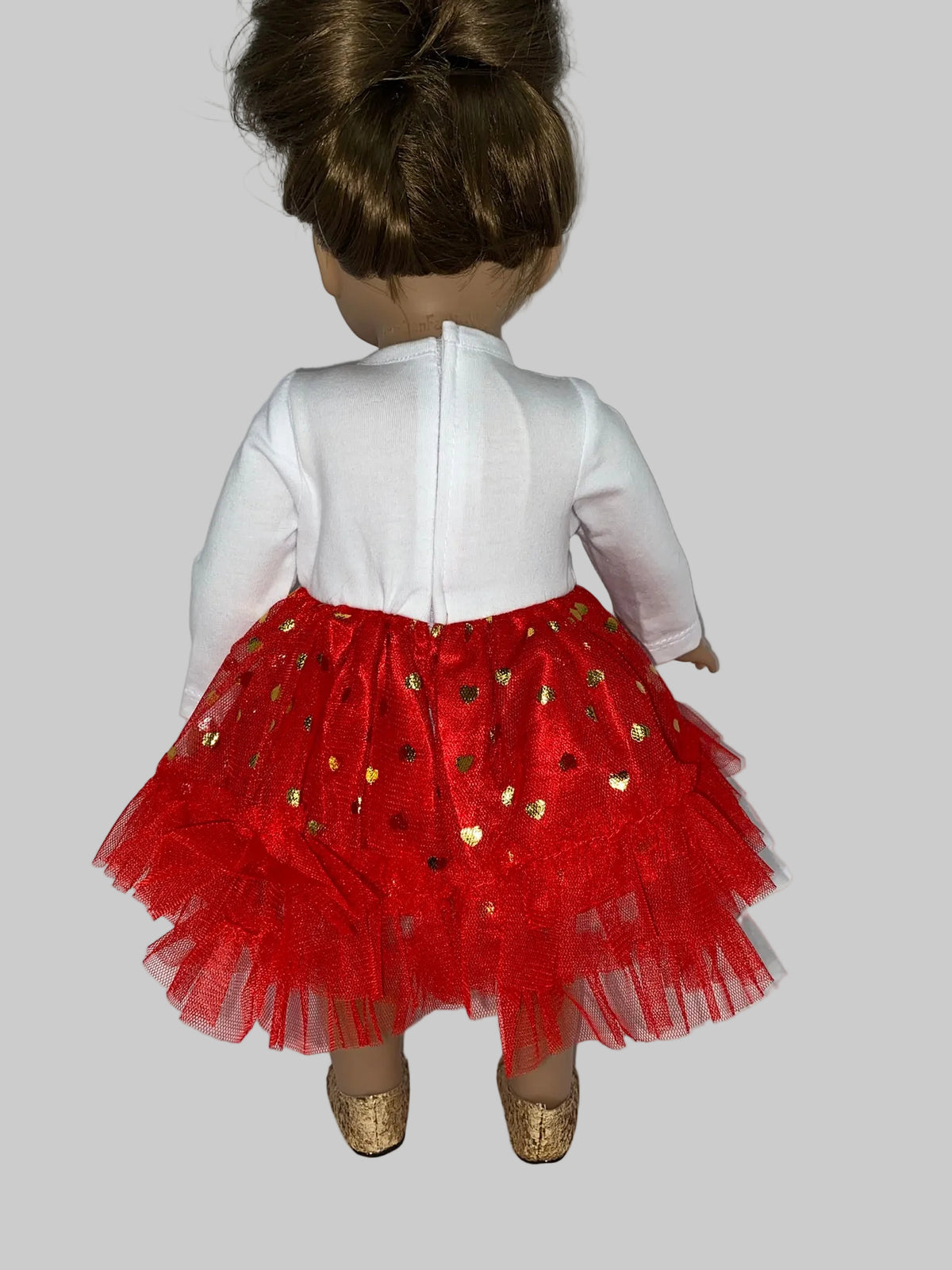 Red and White Cupids Heart Dress | Fits Most 18" Dolls | 18 Inch Doll Clothes